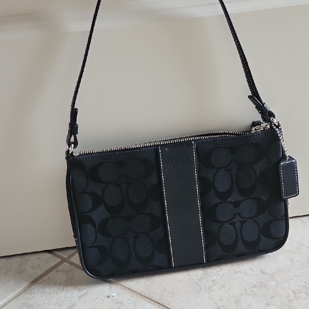 Coach Black Signature Wristlet